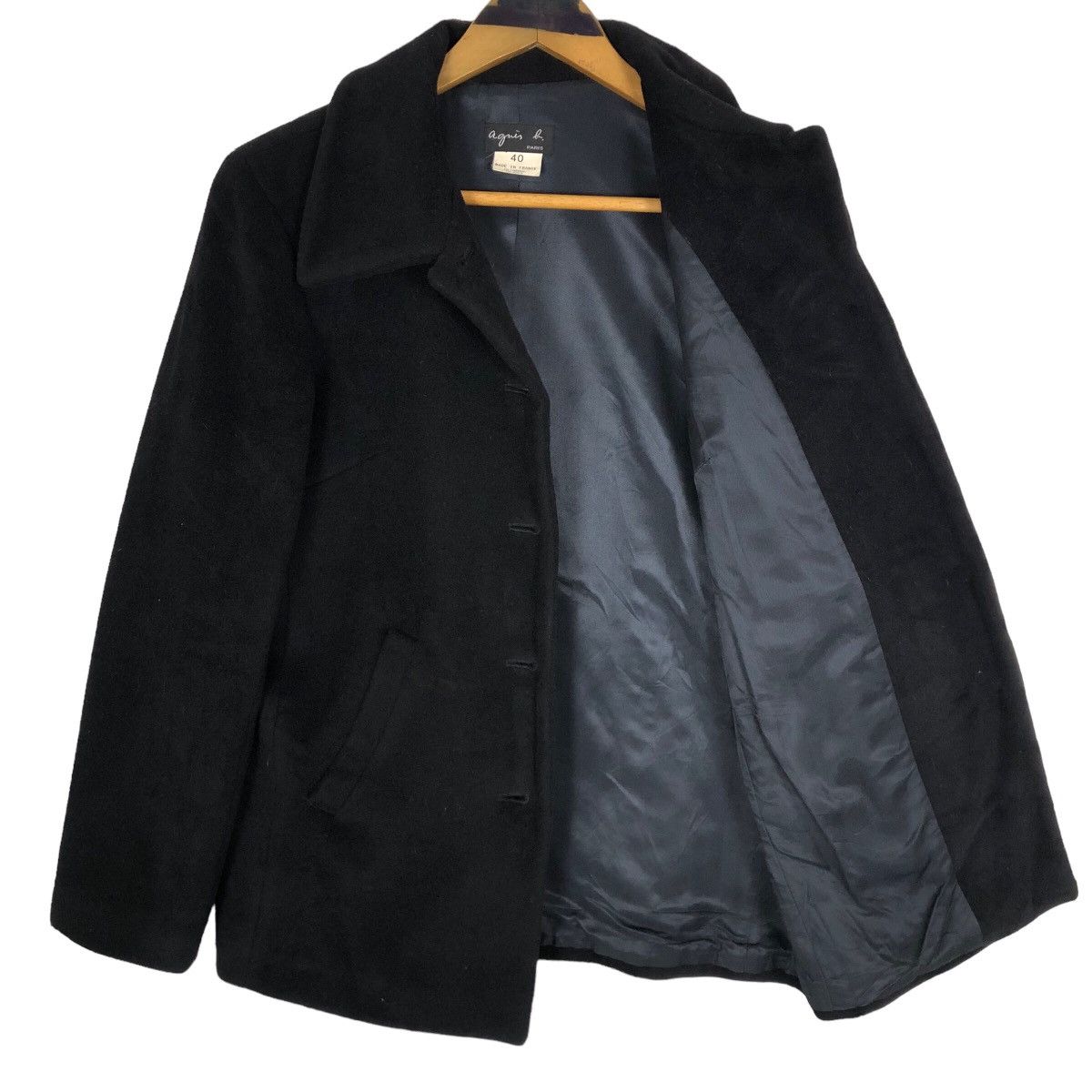 Designer × agnes b. Vintage Agnes B Paris Lambswool Angora Coat Light Jacket Size M / US 6-8 / IT 42-44 - 7 Thumbnail