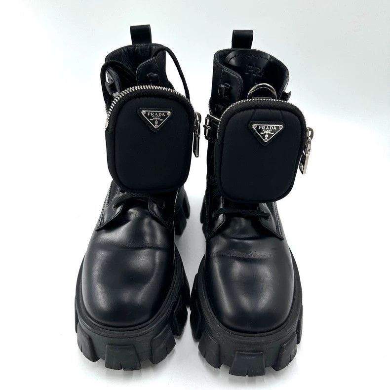 Prada Prada Monolith Black Chunky Ankle Boots-2506 Size US 9.5 / IT 39.5 - 2 Thumbnail