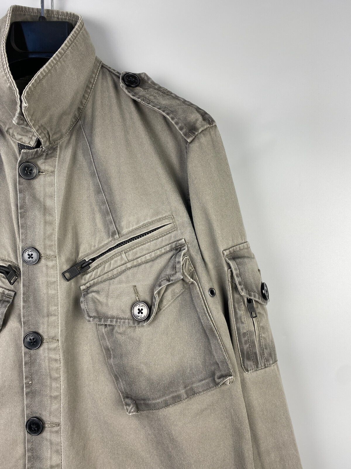 Allsaints All Saints Mens Garment Dyed Mason Overshirt Jacket Size US M / EU 48-50 / 2 - 5 Thumbnail