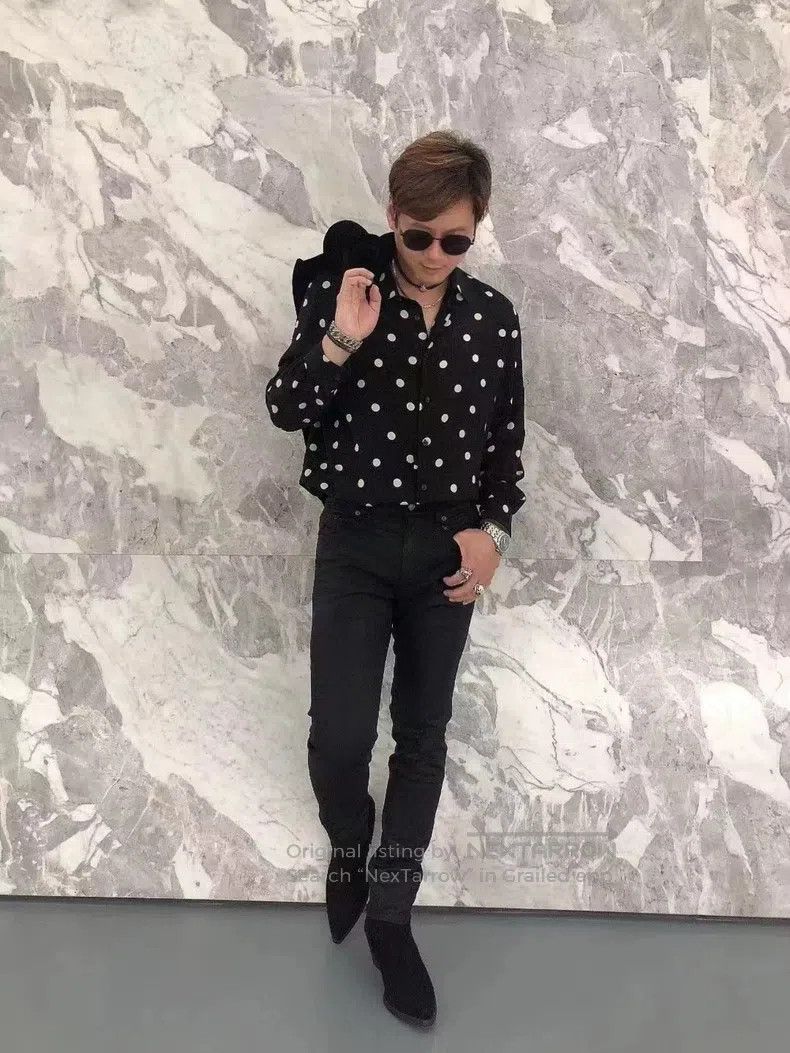 Saint Laurent Paris Saint Laurent Paris size 39 Mulberry Silk Black and White Size US L / EU 52-54 / 3 - 8 Thumbnail