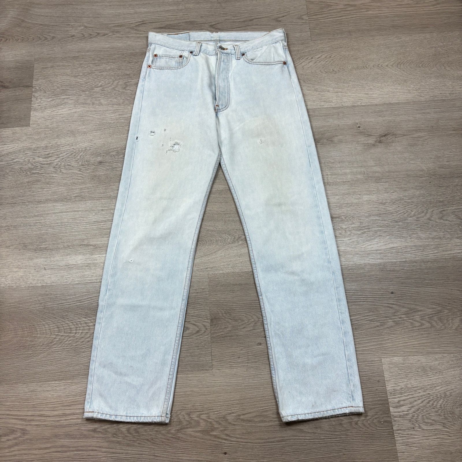 Levi's × Vintage Vintage 90s Levi's 501 Straight Leg Jeans 33x32 Made in USA Size US 33 - 2 Thumbnail