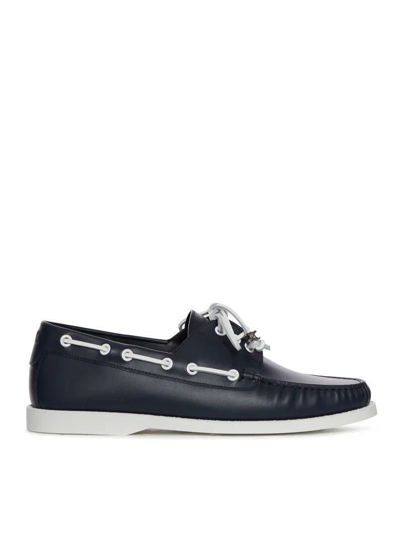 CELINE Navy Leather Boat Shoes New & Authentic