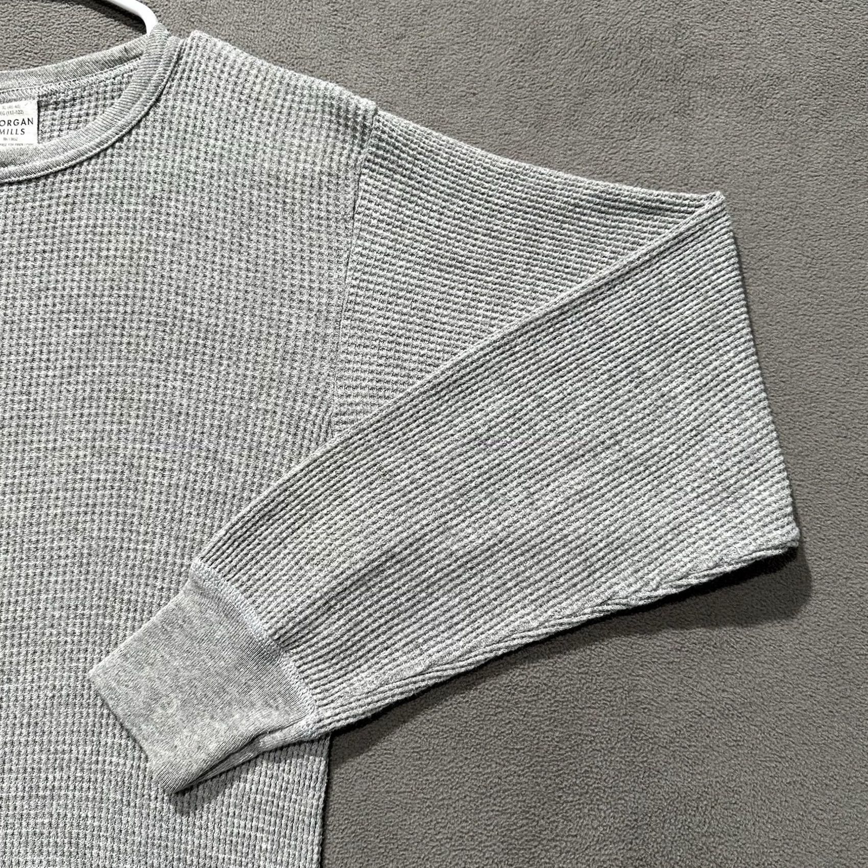 Vintage VINTAGE Morgan Mills Shirt Mens XL Gray Waffle Knit Thermal Long Sleeve Outdoor Size US XL / EU 56 / 4 - 3 Thumbnail