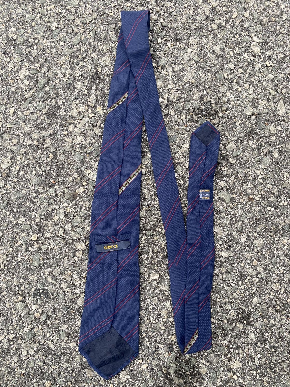 Gucci × Hermes × Louis Vuitton Gucci Tie Sherry Line Wool Navy Silk Suit Men Size ONE SIZE - 1 Thumbnail