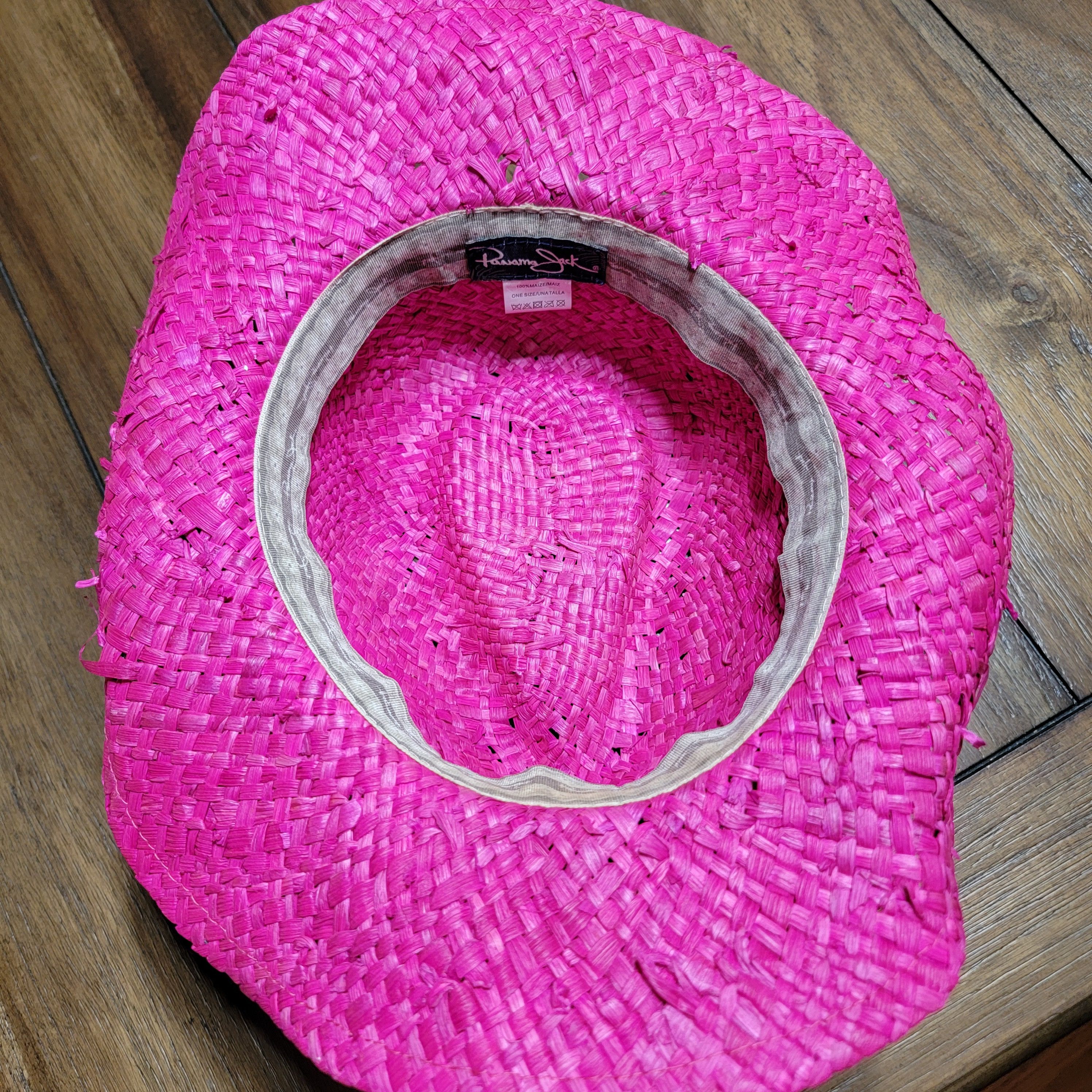Panama Jack Panama Jack Hot Pink Straw Hat w/ Shells - One Size Size ONE SIZE - 6 Thumbnail