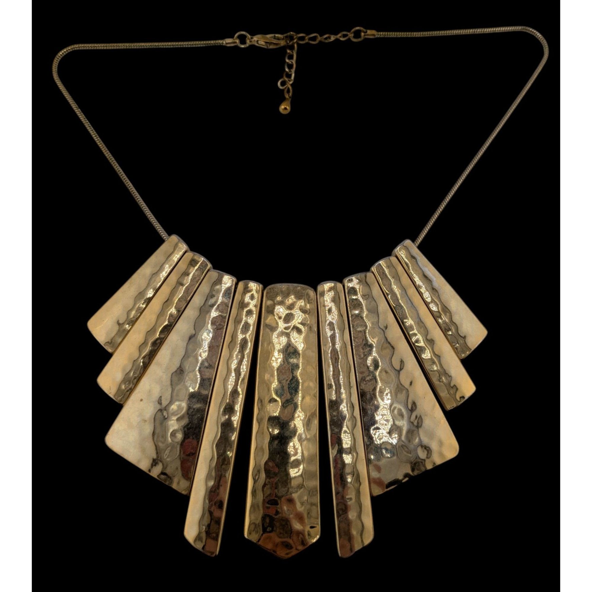 Other Glam Hammered Graduated Gold-Tone Statement Bib Necklace Size ONE SIZE - 1 Thumbnail
