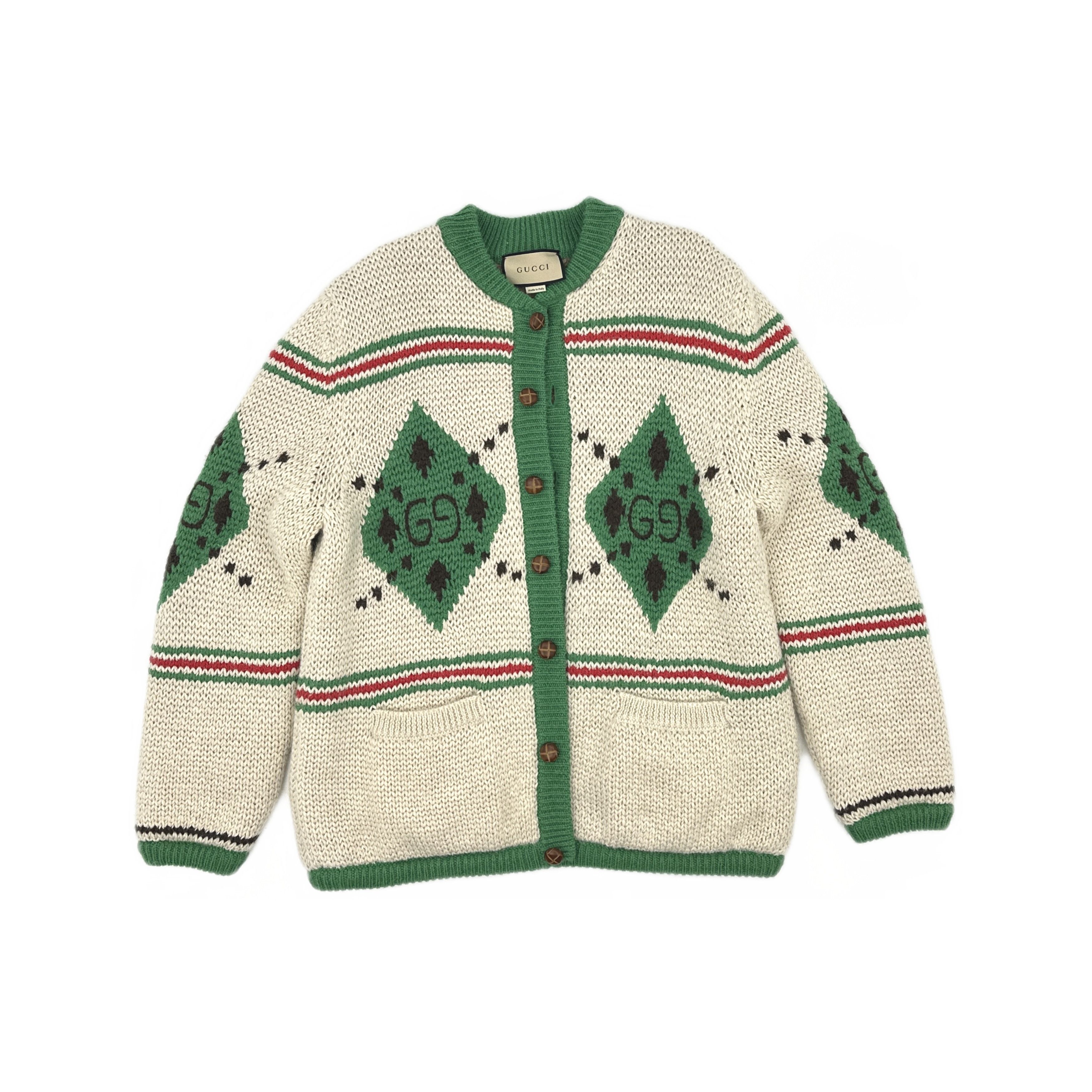 Gucci Gucci Jacquard Wool Alpaca Cardigan Size M Size M / US 6-8 / IT 42-44 - 1 Thumbnail