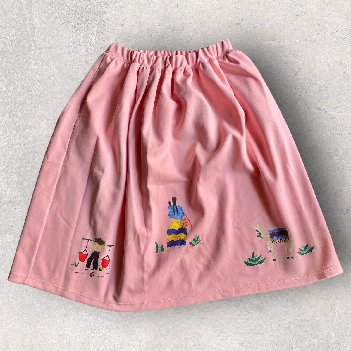 Nylon Pleated Print Skirt