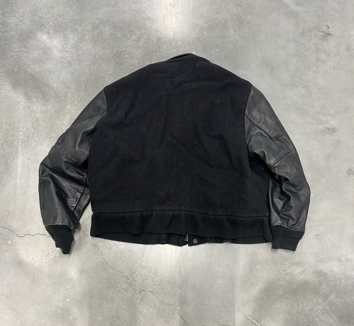 Vintage Black & grey vintage leather bomber jacket Size US XL / EU 56 / 4 - 3 Thumbnail