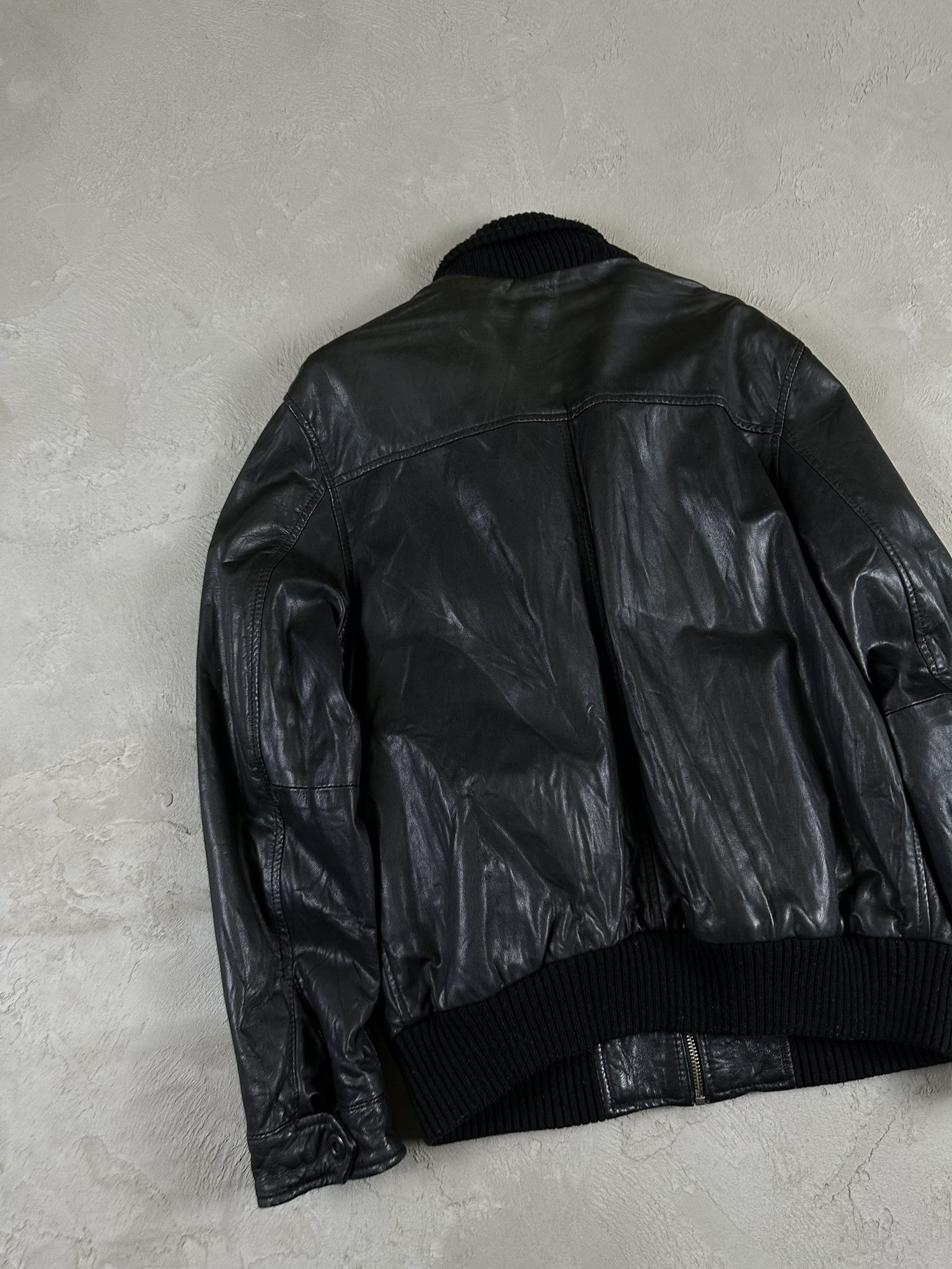 Vintage Vintage Leather Boxy Bomber Jacket Size US S / EU 44-46 / 1 - 10 Thumbnail