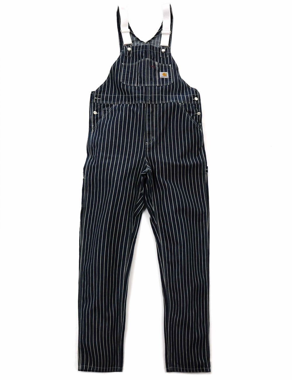 Carhartt Wip Trade Hickory Stripe Overalls Dark Navy Wax Size 27" / US 4 / IT 40 - 2 Thumbnail