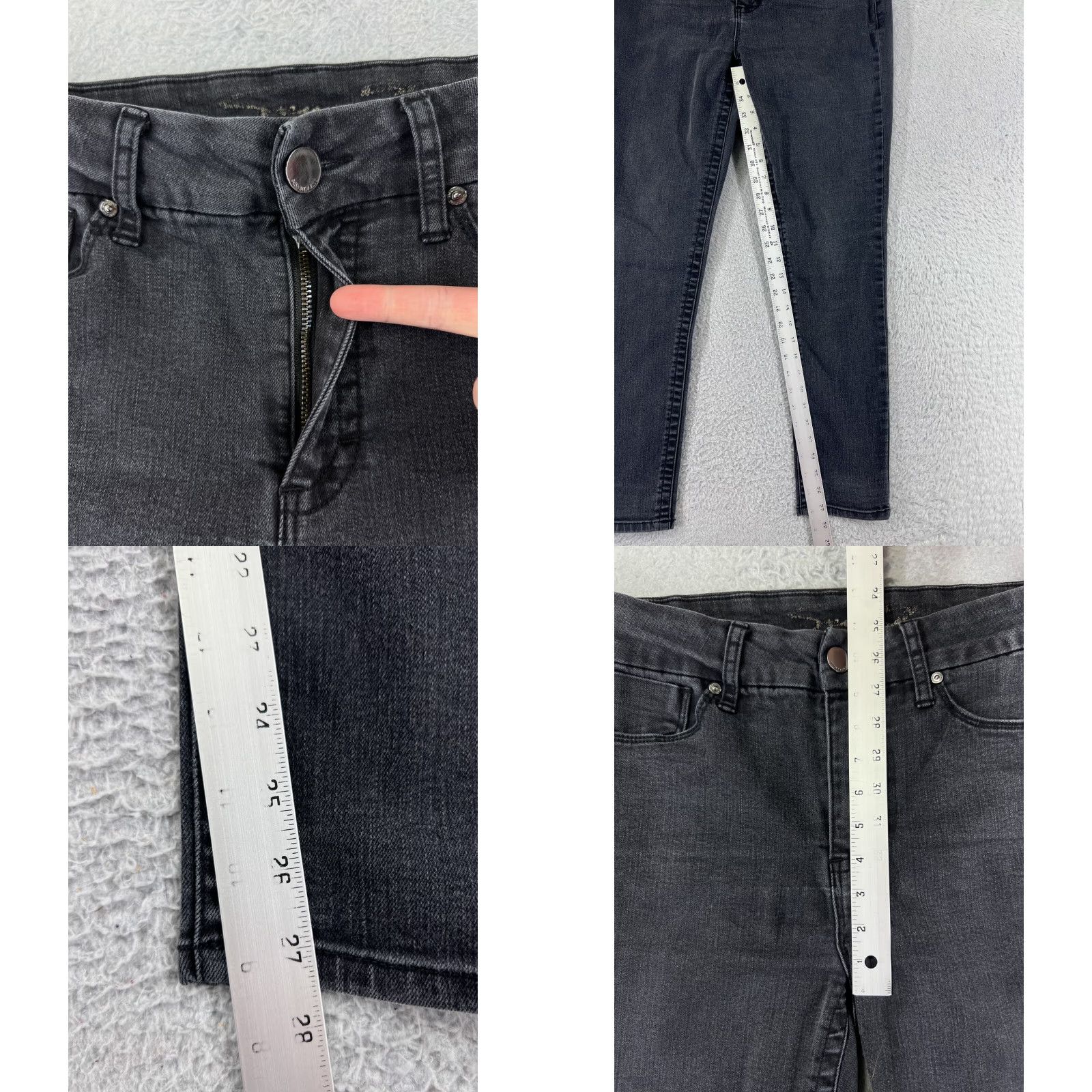 Vintage Seven7 Women's Skinny Jeans 12 Black Denim Mid Rise Cotton Blend Embroidered Vintage Style Size 34" / US 12 / IT 48 - 8 Thumbnail