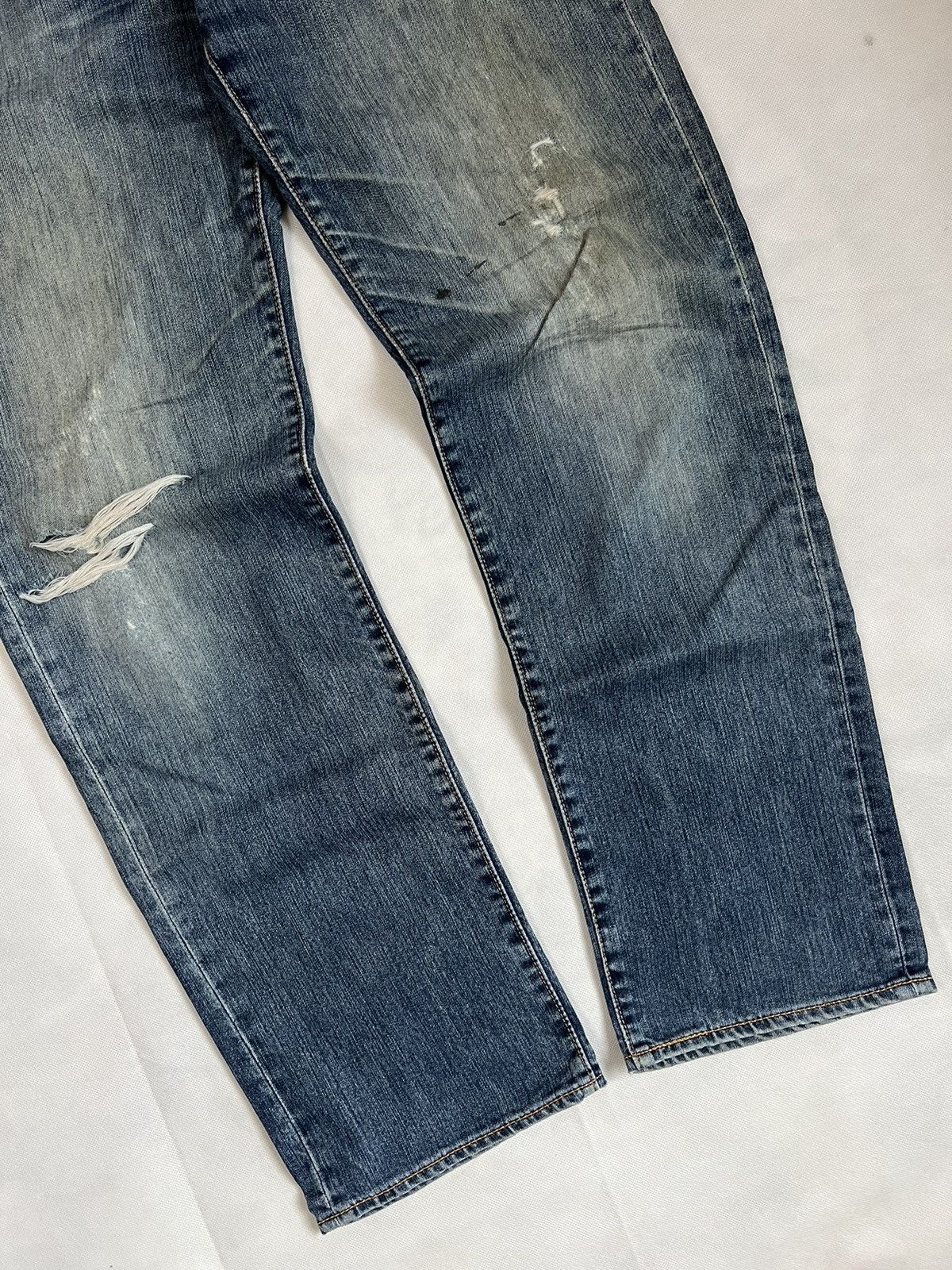 Levi's Vintage Clothing Vintage Levis 502 Blue Wash Distressed Denim Size US 35 - 3 Thumbnail