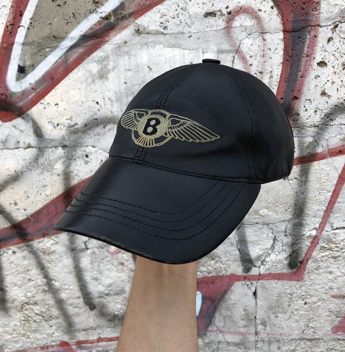 Bentley × Vintage Vintage Bentley Racing Leather Cap Size ONE SIZE - 1 Thumbnail