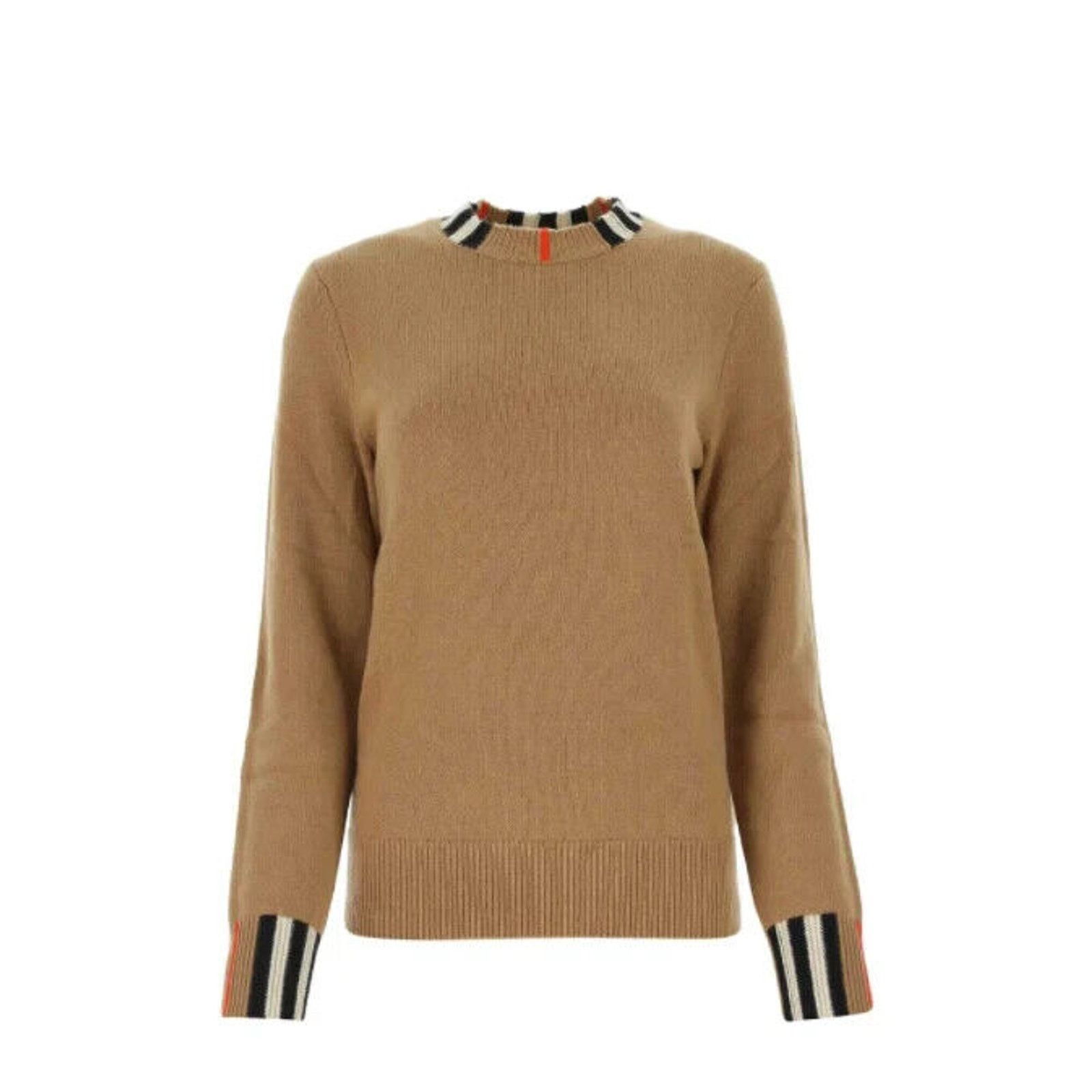 Burberry BURBERRY BEIGE WOOL CASHMERE CHECK LOGO PULLOVER SWEATER M Size M / US 6-8 / IT 42-44 - 1 Thumbnail