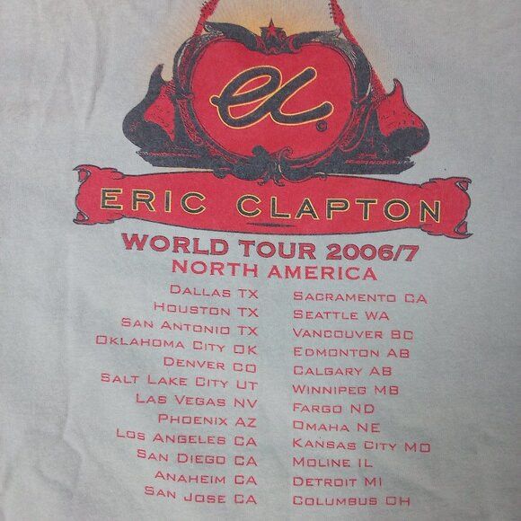 Band Tees × Vintage Vintage Eric Clapton World Tour 2006-07 T-Shirt Size US M / EU 48-50 / 2 - 6 Thumbnail