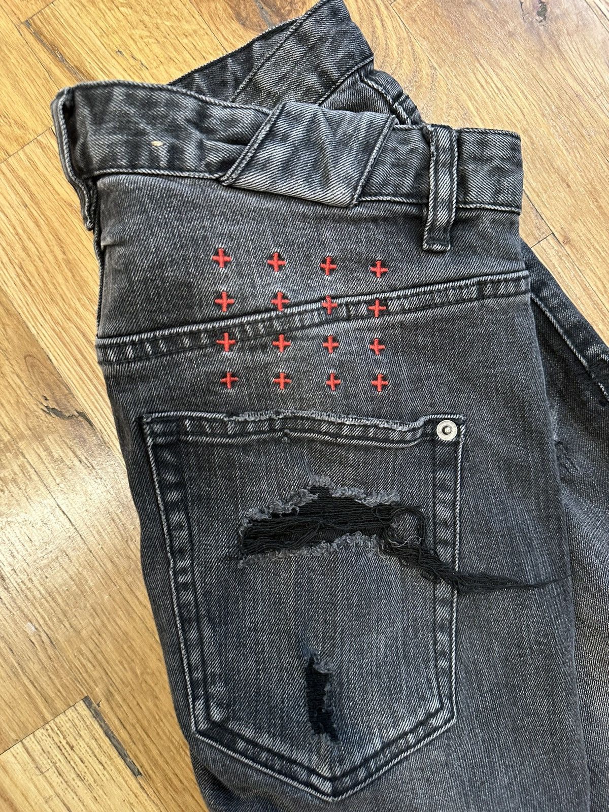 Ksubi Ksubi Knee Hole Dark Gray Denim Jeans Size 30 Size US 30 / EU 46 - 5 Thumbnail