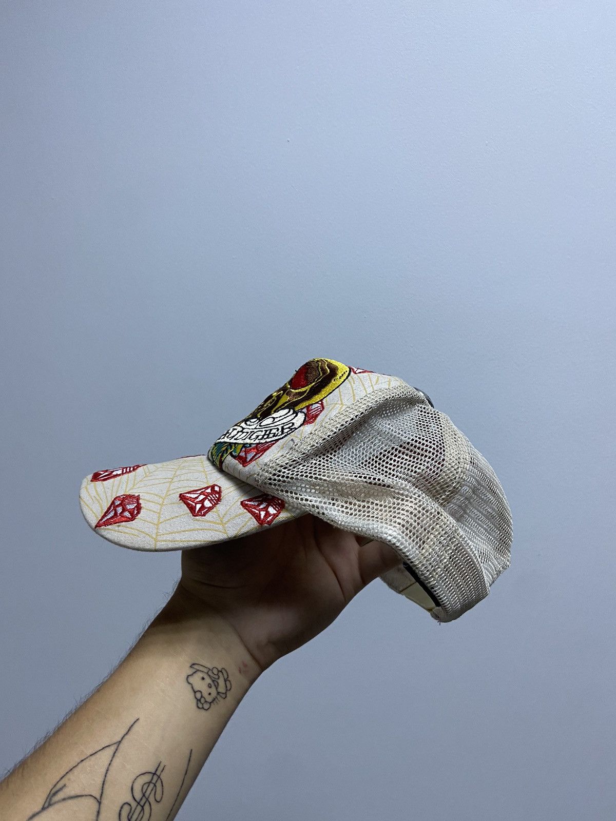 Ed Hardy × Vintage Ed Hardy Cap Vintage Skull Big Logo Embroidered Size ONE SIZE - 4 Thumbnail