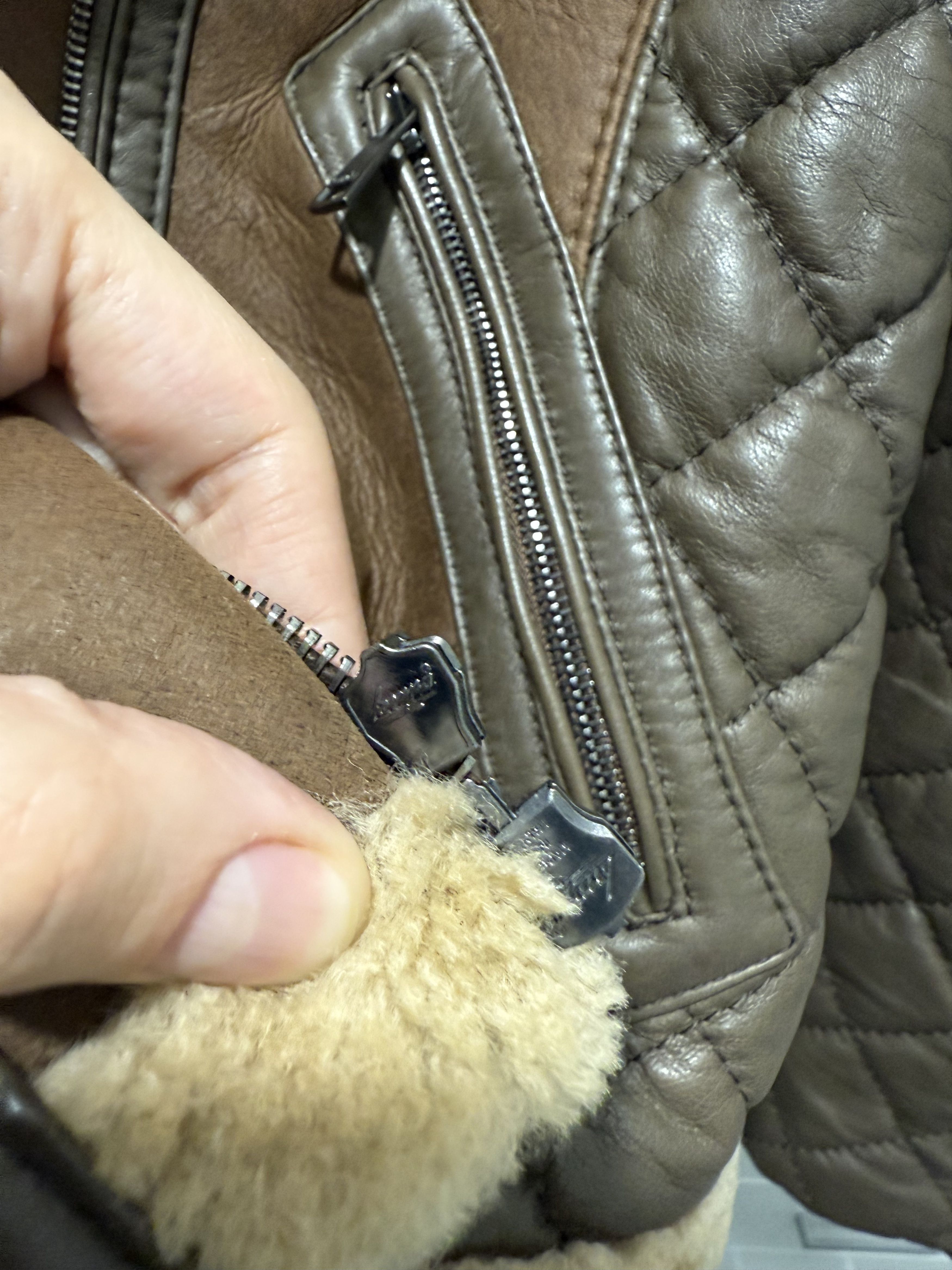 Other Werner Christ Shearling Lambskin Biker Jacket Size M / US 6-8 / IT 42-44 - 10 Thumbnail