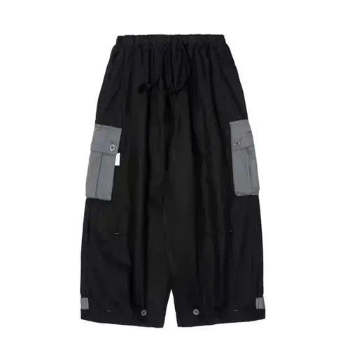 Jean 20AW Indigo Union Japan Black Patchwork Worker Pockets Pants Size US 33 - 1 Thumbnail