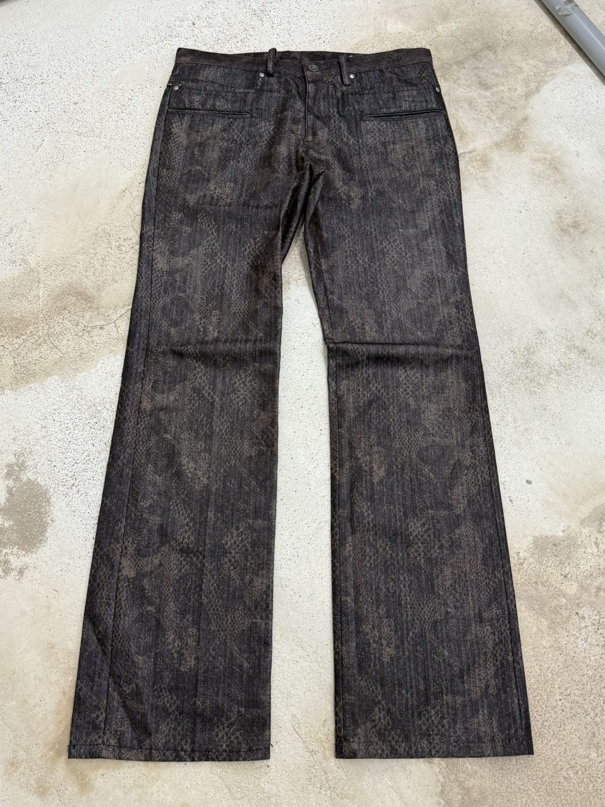 semanticdesign Wide Flare Y2K Semantic Design Snakeskin Tornado Style Pants Size US 30 / EU 46 - 1 Thumbnail