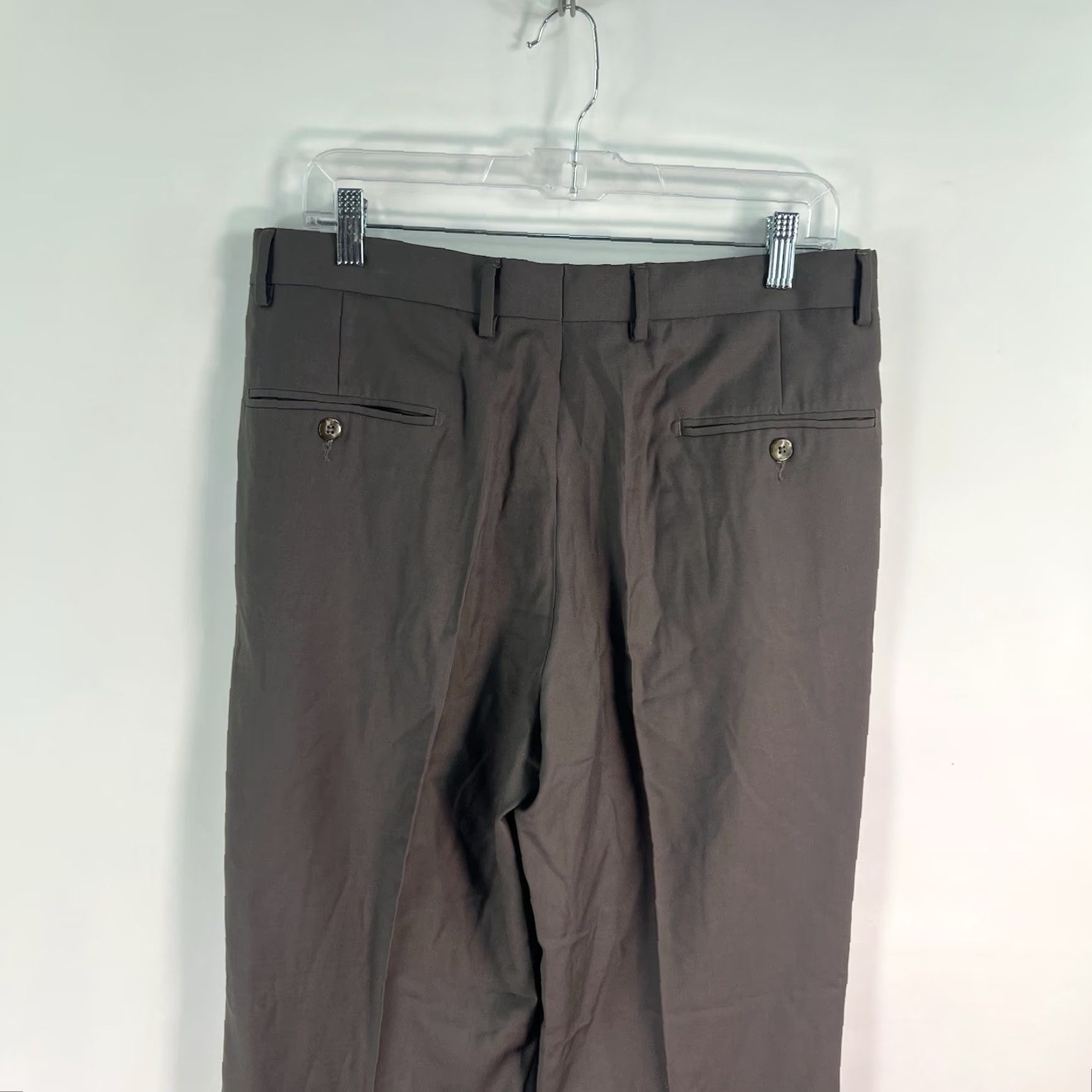 Vintage Louis Philippe Pants Men's Dress Pants Slim Ultra Fit 34 Gray Solid Zip Flat Front Inseam 30 Size US 34 / EU 50 - 6 Thumbnail