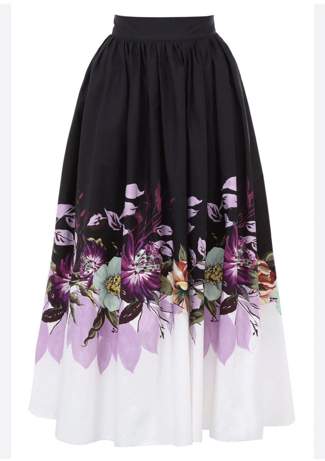 Elie Saab ELIE SAAB Floral-Print Poplin Skirt Size 32" / US 10 / IT 46 - 6 Thumbnail