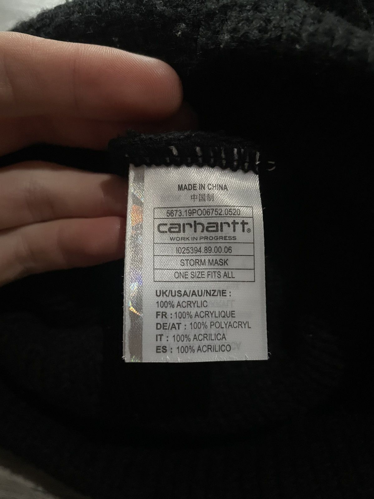 Carhartt Wip Carhartt Black Storm Mask Balaclava Size ONE SIZE - 10 Thumbnail