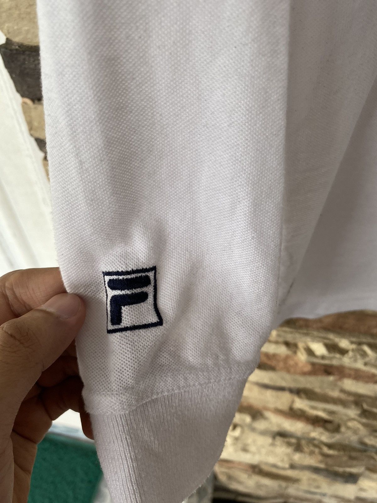 Fila Vintage Fila Biela Italia Halfzipper Long Sleeve Tees Size US L / EU 52-54 / 3 - 7 Thumbnail