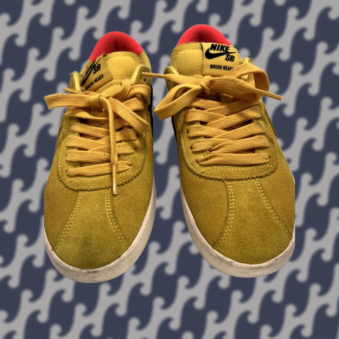 Nike Nike Bruin Sneaker - Yellow Suede - React T SB Pollen - Size 6 - Men Size US 6 / EU 39 - 1 Thumbnail