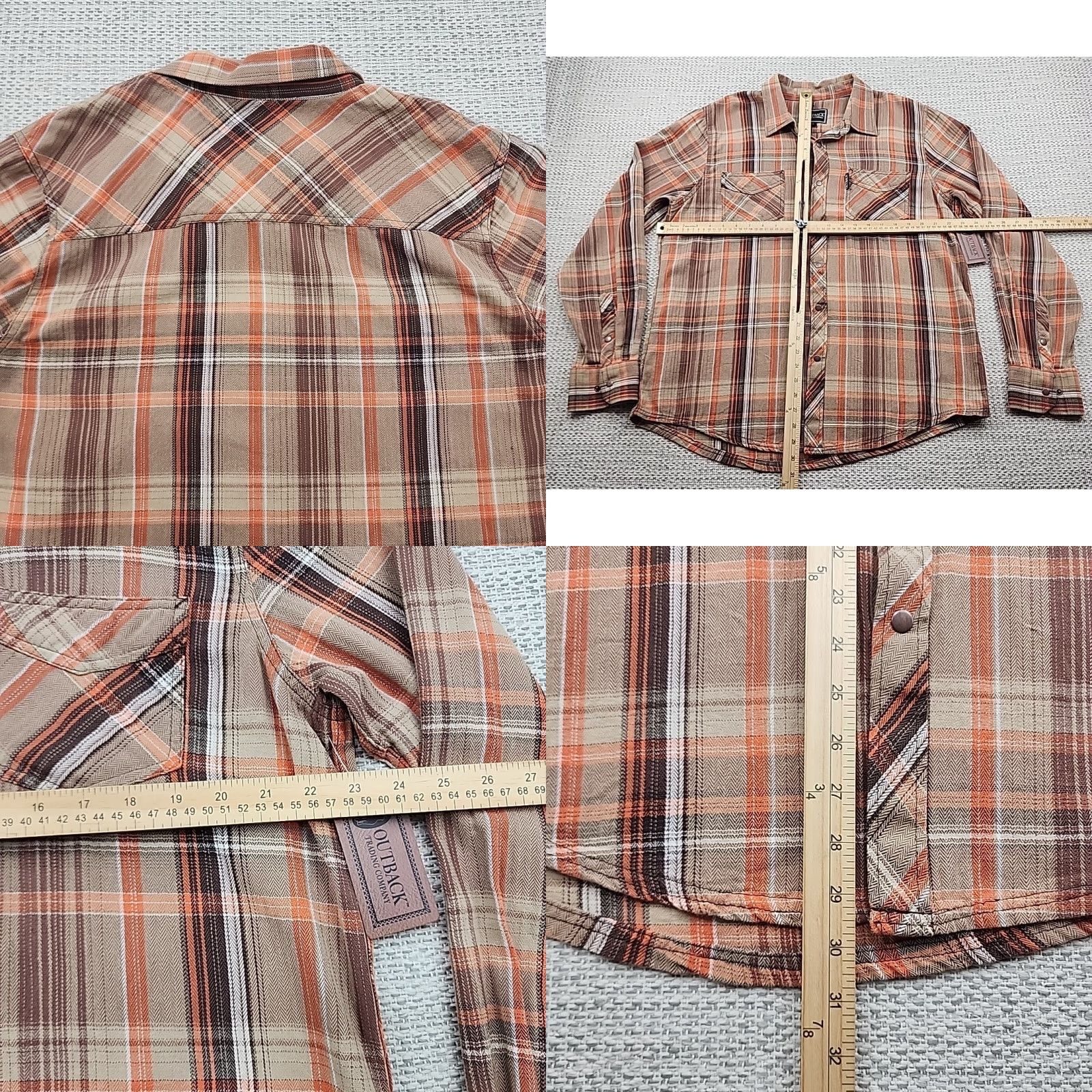 Vintage Outback Trading Company Long Sleeve Shirt Sz Large Snap Up Plaid Caleb NEW Mens Size US L / EU 52-54 / 3 - 8 Thumbnail