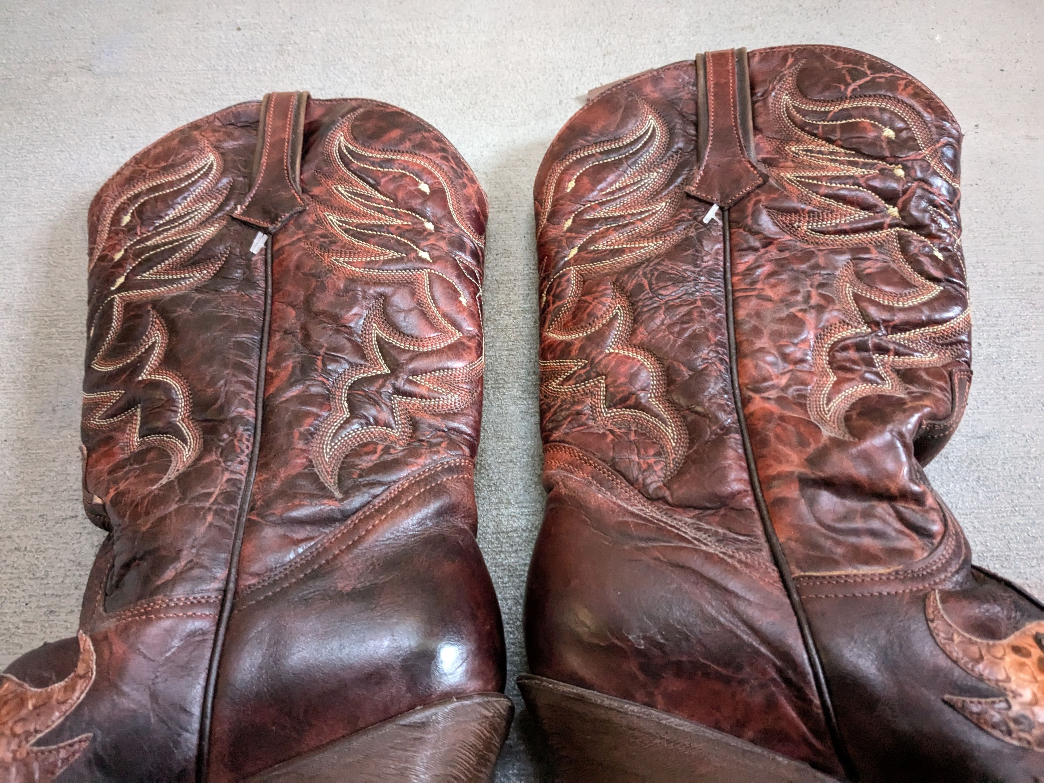 Genuine Leather × Vintage Stetson Cowboy Boots Brown Python Women 9 Snakeskin Size US 9 / EU 42 - 12 Thumbnail