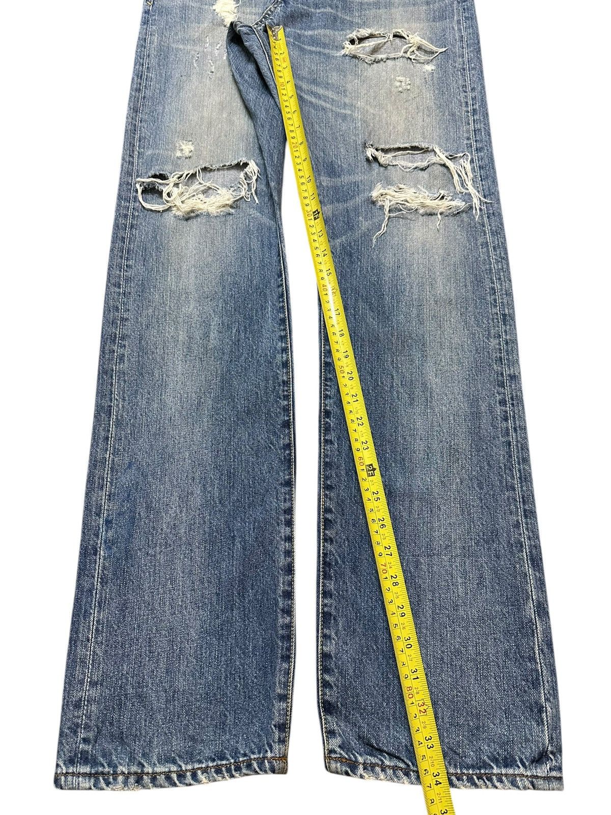 14th Addiction Vintage Japanese Brand Blue Faded Wash Distressed Jeans Size US 34 / EU 50 - 13 Thumbnail