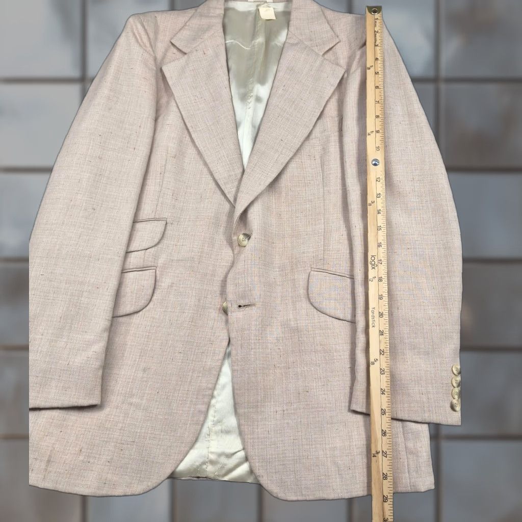Vintage VINTAGE PDC International Collection Blazer Mens 38 Beige Lined Western USA Blazer Size 38R - 1 Thumbnail