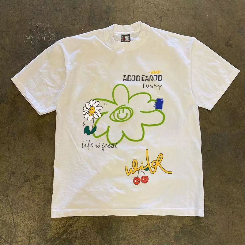 Japanese Brand White casual retro floral print cotton t-shirt Size US M / EU 48-50 / 2 - 1 Thumbnail