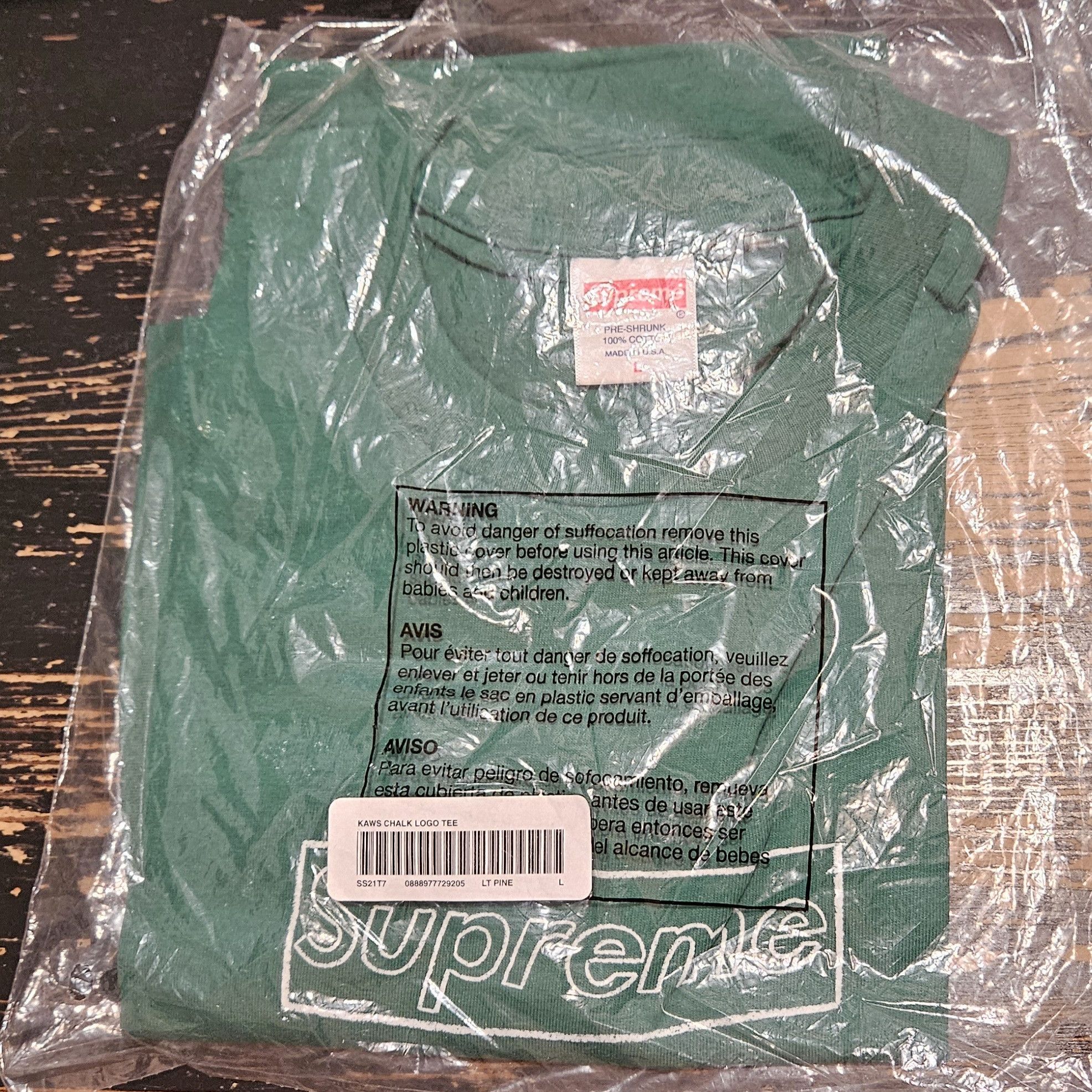 Supreme KAWS Chalk Logo Tee Light Pink Men's - SS21 - US
