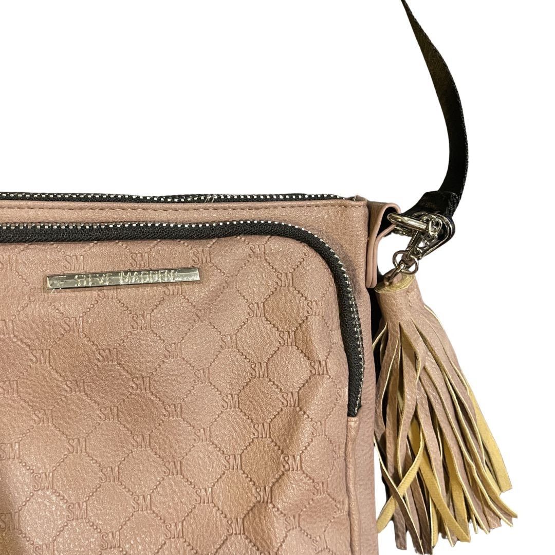 Steve Madden Faux Leather Mauve Crossbody Bag Fringe Tassel Charm NWOT Size ONE SIZE - 3 Thumbnail