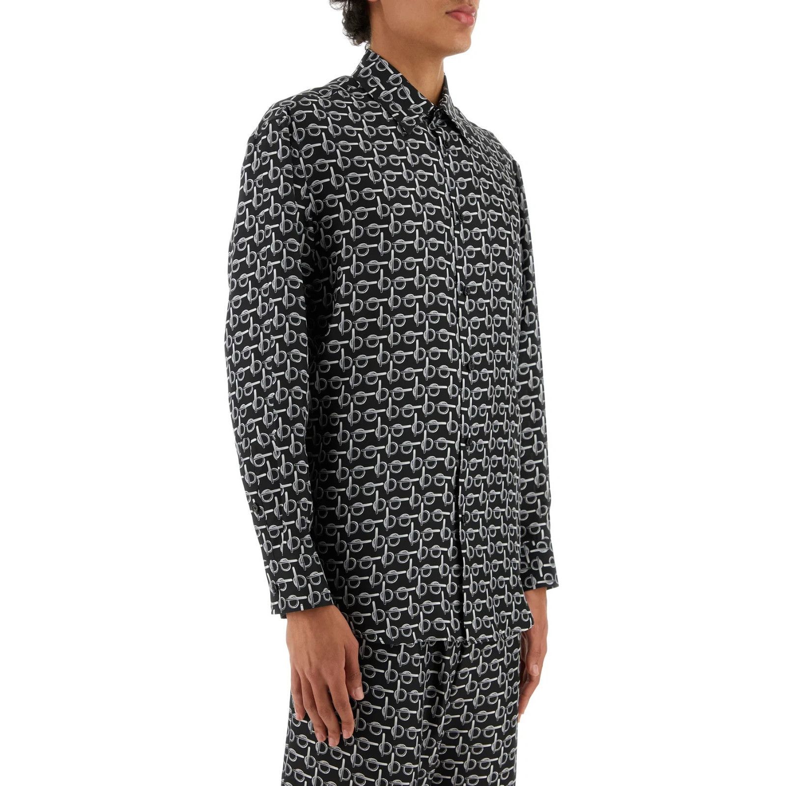Burberry BURBERRY Printed Silk Oversize Shirt New & Authentic (Men's Size US M / EU 48-50 / 2 - 3 Thumbnail