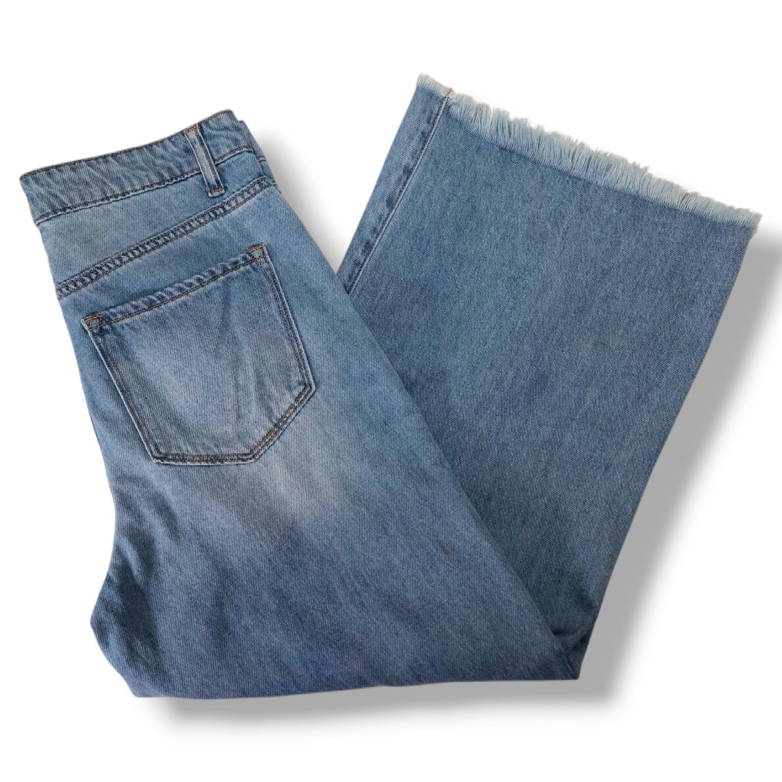 Other EUC Vervet Olivia Distressed Crop Wide Leg Jeans Sz. 26x24 Size 26" / US 2 / IT 38 - 1 Thumbnail