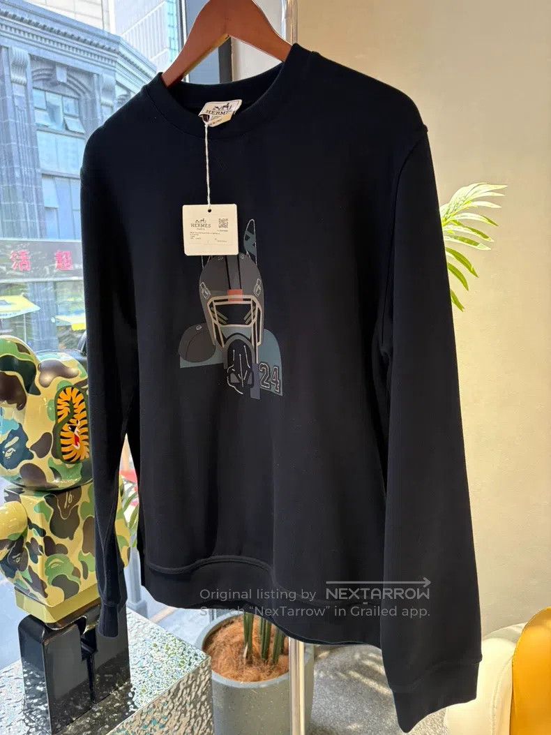 Hermes Hermes Navy blue animal and number print sweatshirt Size US L / EU 52-54 / 3 - 4 Thumbnail
