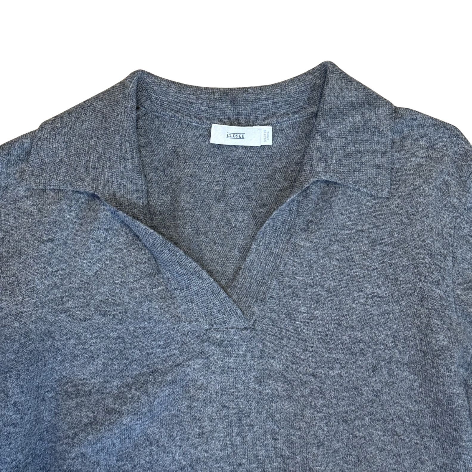 CLOSED CLOSED Grey Wool Cashmere Polo Sweater Top EUC $380 XS Size XS / US 0-2 / IT 36-38 - 2 Thumbnail