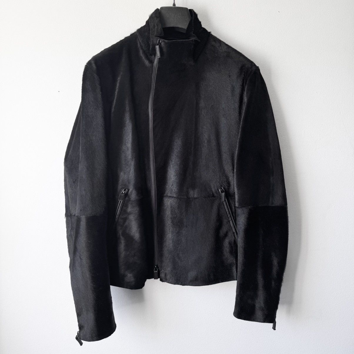 Emporio Armani Emporio Armani AW2012 Pony Hair Asymmetrical Leather Jacket Size US M / EU 48-50 / 2 - 1 Thumbnail