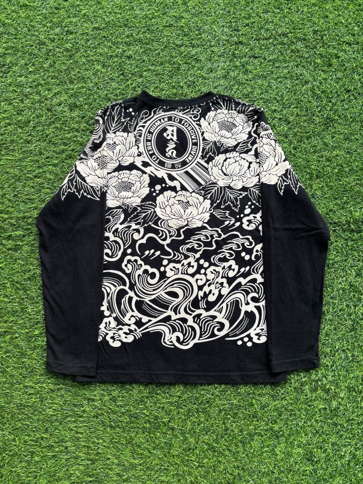 Karakuri Tamashii Japanese to err is human to forcive devine Sukajan Longsleve Size US L / EU 52-54 / 3 - 2 Thumbnail