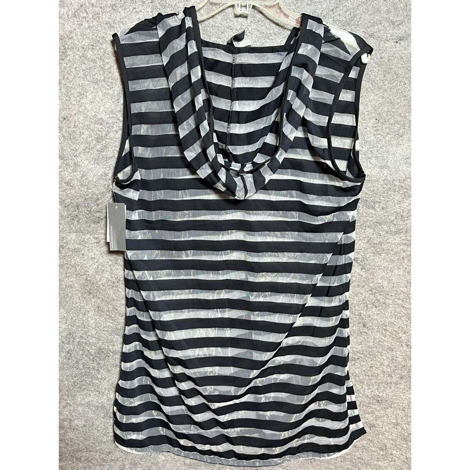Kenneth Cole Kenneth Cole Swim Cover Hoodie L Striped VNeck Black Sheer Size L / US 10 / IT 46 - 2 Thumbnail