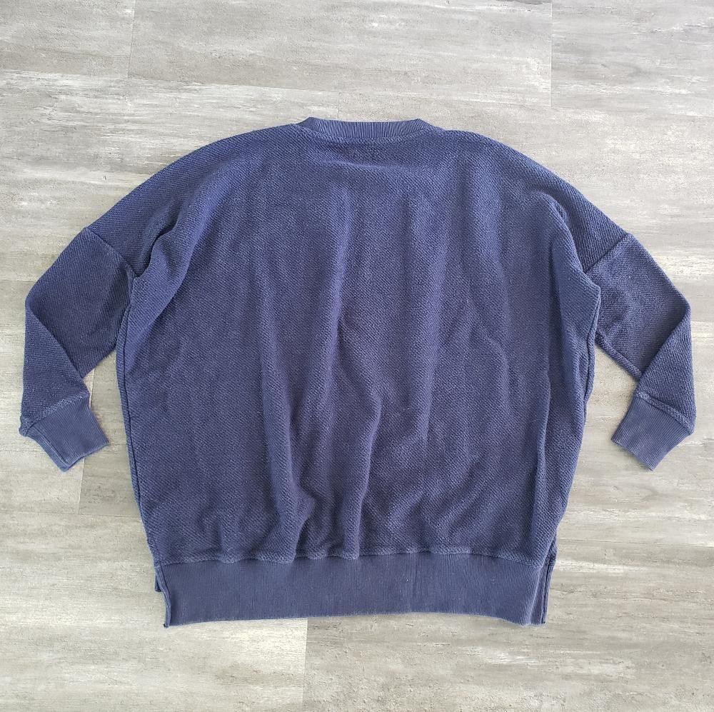 Designer Navy Textured Aerie Sweater Long Sleeve Size S / US 4 / IT 40 - 2 Thumbnail