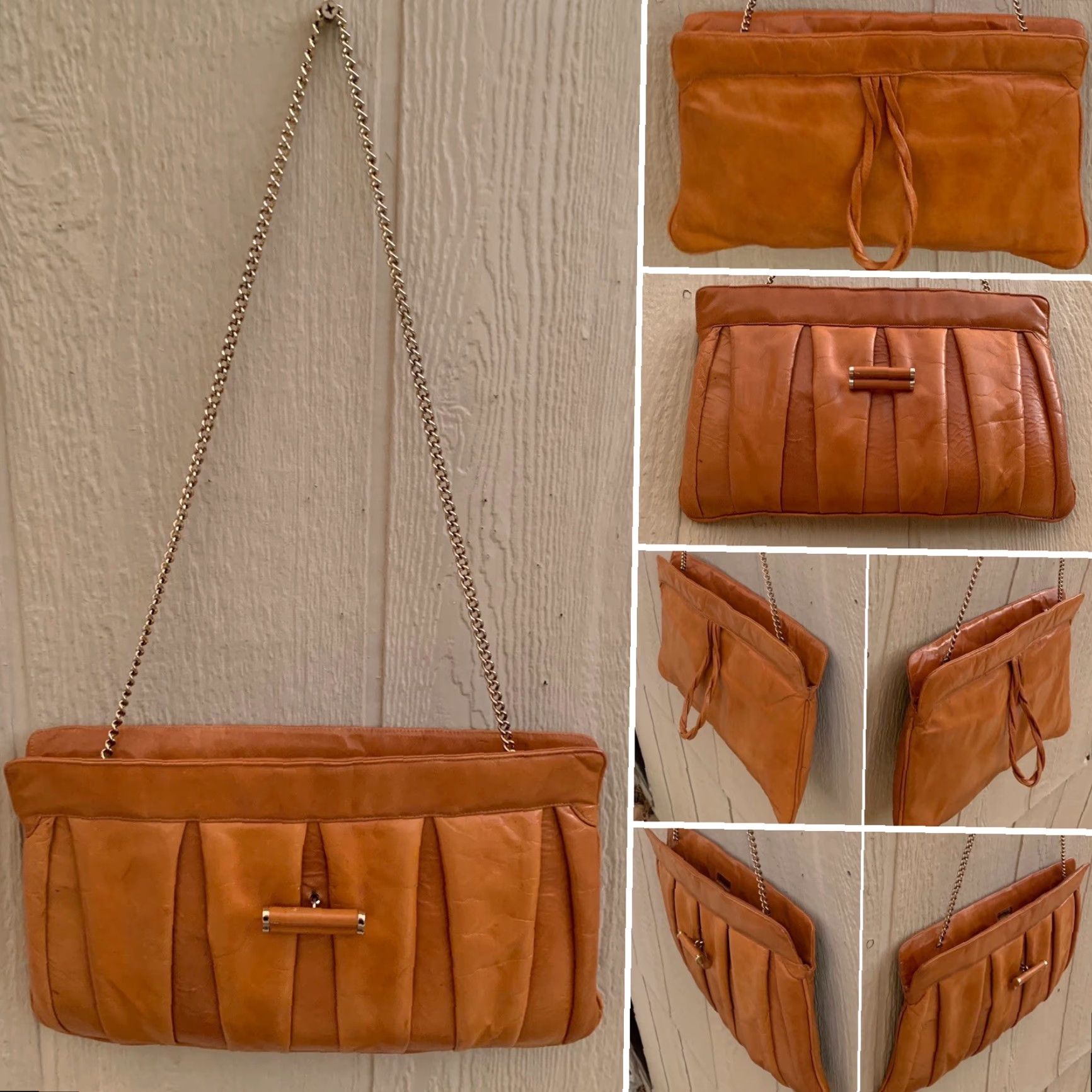 Vintage VINTAGE Roxmorr Leather Clutch Handbag Purse Chain Shoulder Strap 70s 80s Size ONE SIZE - 2 Thumbnail