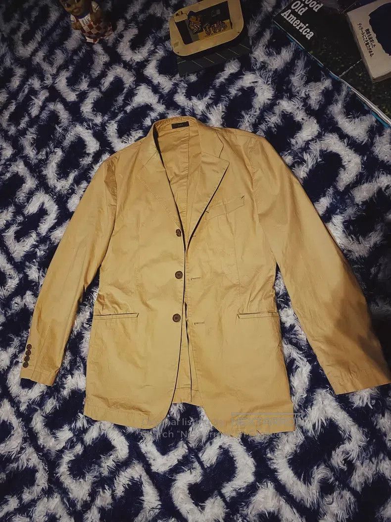Yohji Yamamoto Beige three-button business blazer jacket