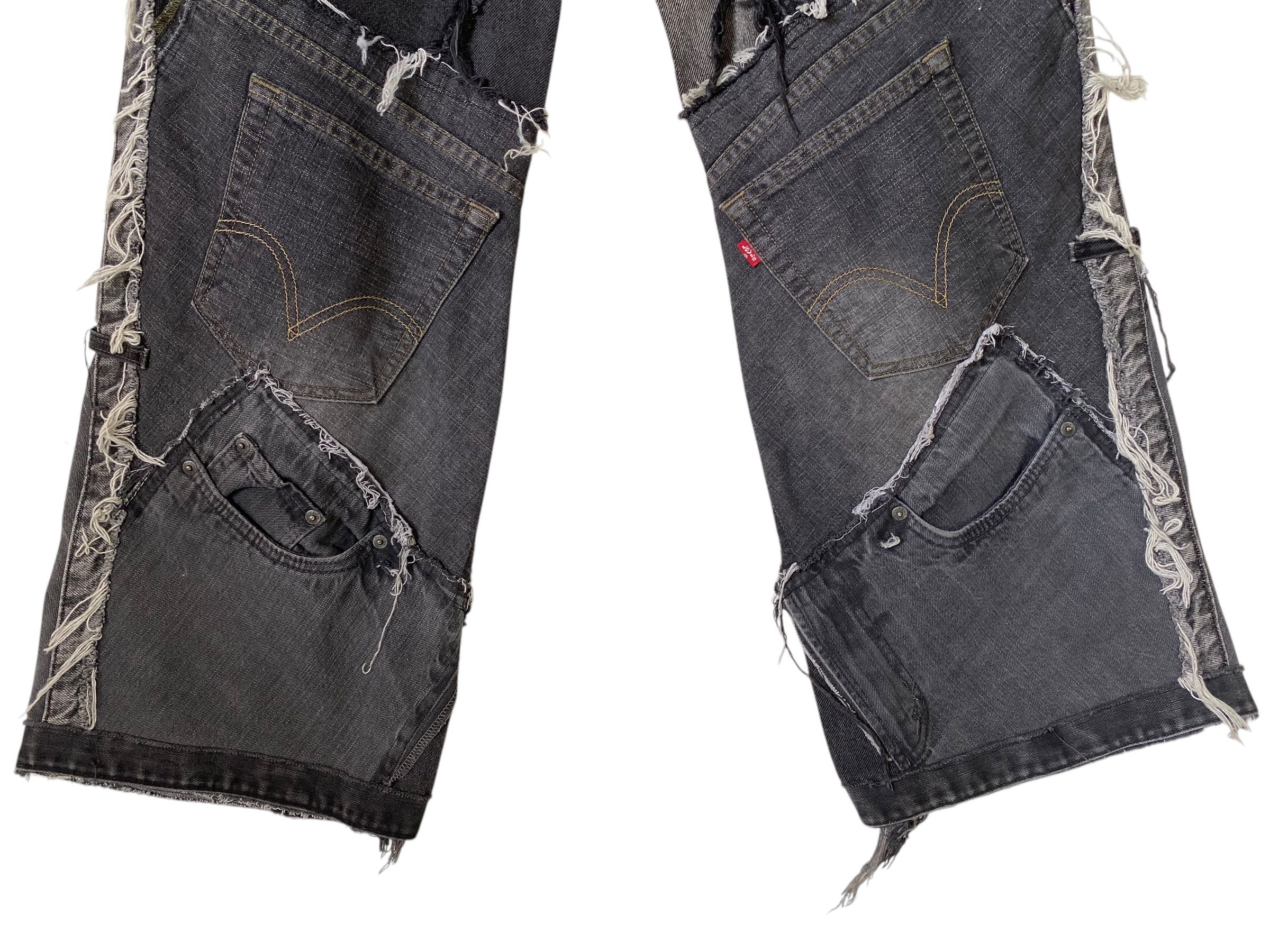 Levi's 2000s Levis 1 OF 1 crazy pocket custom patchwork jeans Size US 31 - 9 Thumbnail
