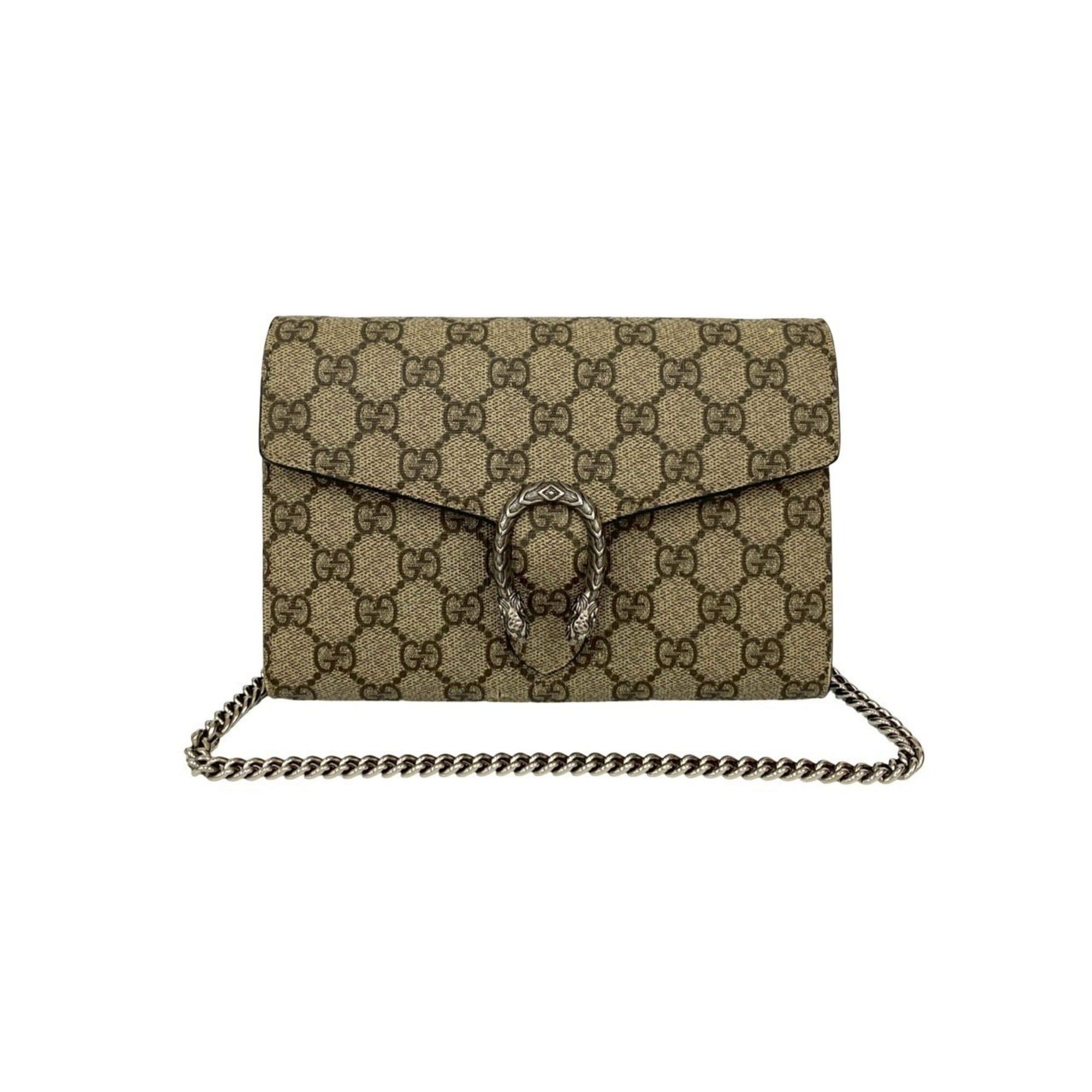 Gucci GUCCI Dionysus GG Supreme Leather Chain Shoulder Bag/Wallet/Pochette Brown 97530 Size ONE SIZE - 1 Thumbnail