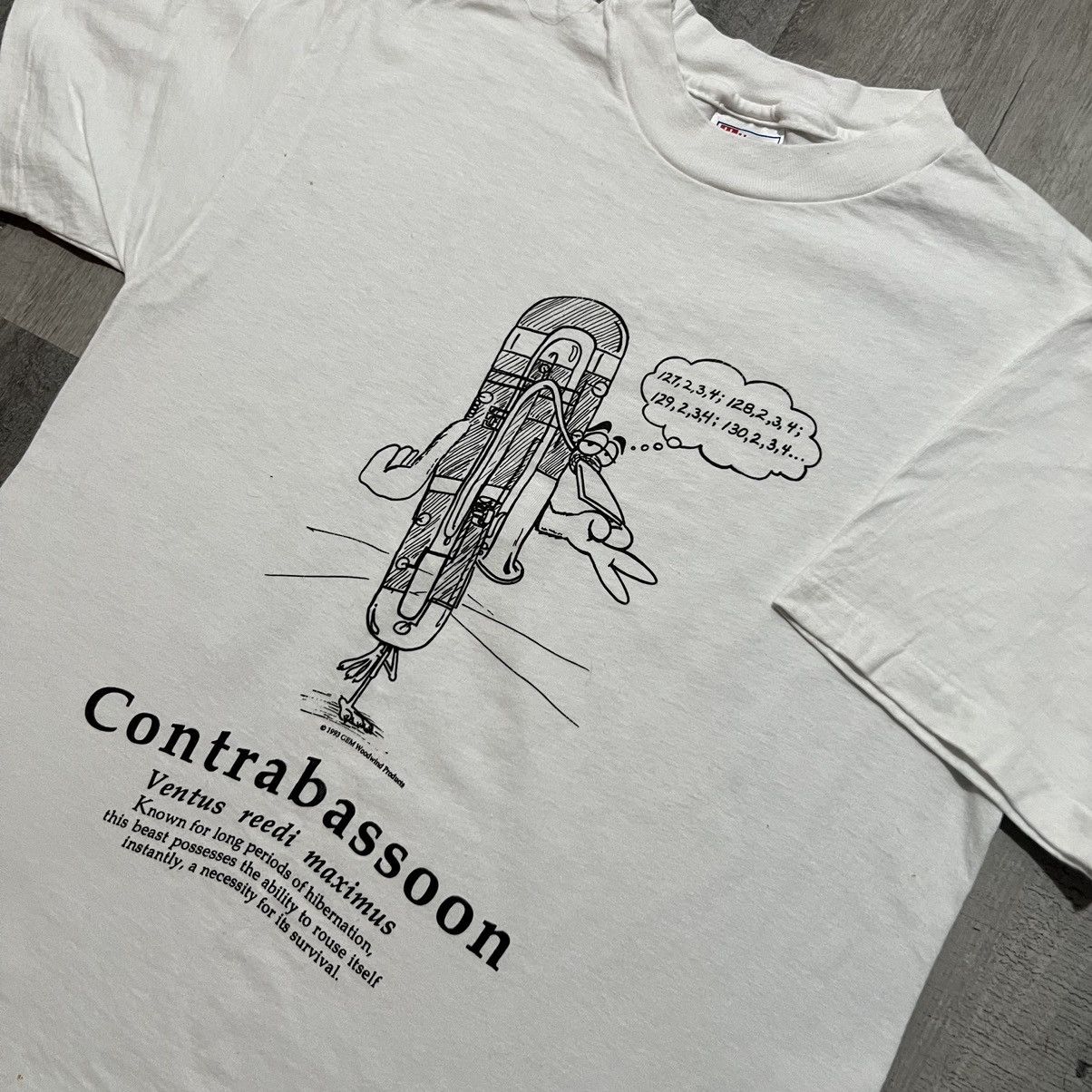 Hanes × Vintage VTG Contrabassoon White Musical Instrument Character Shirt Size US M / EU 48-50 / 2 - 3 Thumbnail